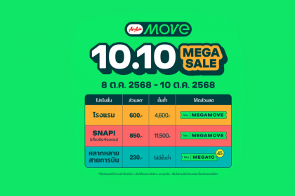 AirAsia MOVE เผยอินไซต์นักเดินทาง “เหนือมาแรงรับปลายฝนต้นหนาว” ส่งโปรแรง 10.10 Mega Sale AirAsia MOVE เผยอินไซต์นักเดินทาง “เหนือมาแรงรับปลายฝนต้นหนาว” ส่งโปรแรง 10.10 Mega Sale