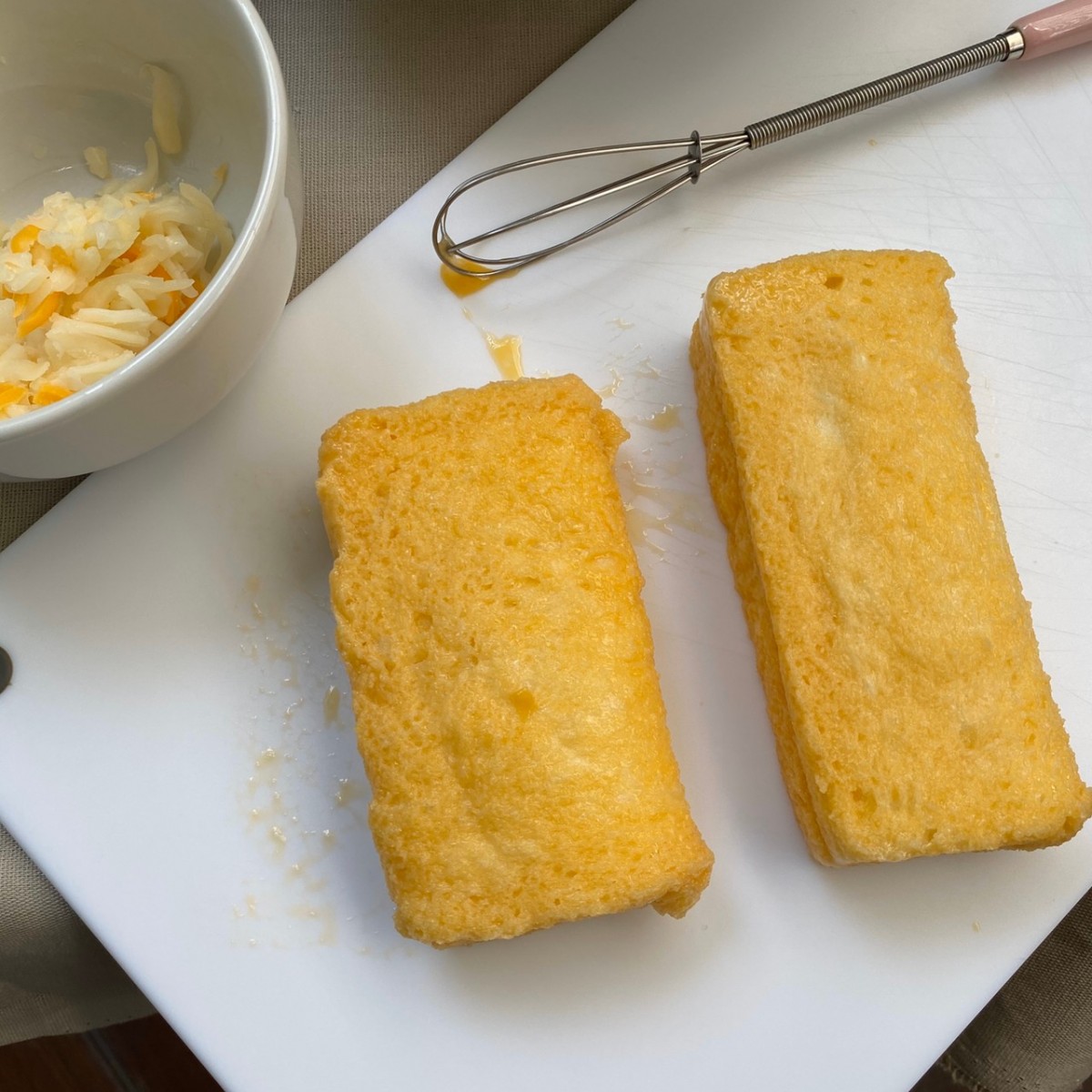 สูตร ปังไข่ชีสเยิ้ม ทำง่ายด้วยหม้อทอดไร้น้ำมัน