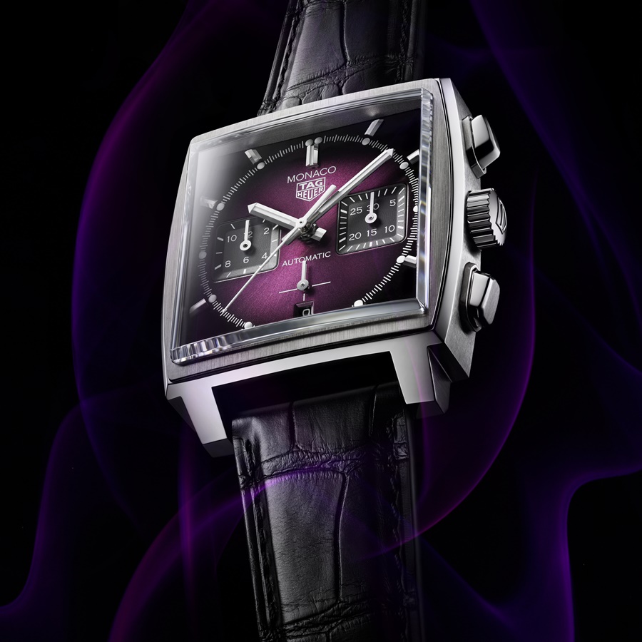 TAG Heuer เปิดตัวเรือนเวลาใหม่ล่าสุด TAG Heuer Monaco Purple Dial Limited Edition