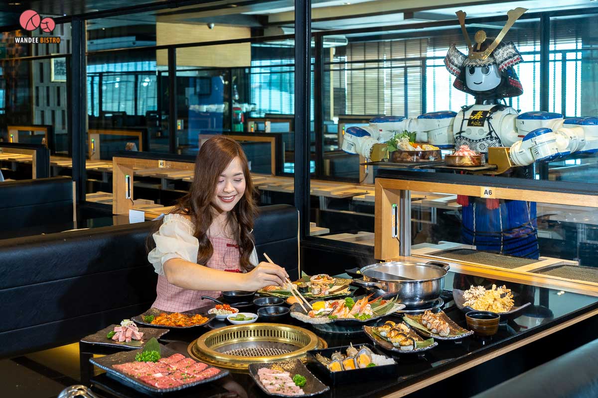 Hajime Robot Restaurant TH มาที่เดียวครบทั้ง ชาบู ปิ้งย่าง ซูชิ เสิร์ฟอาหารโดยโรบอท